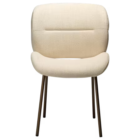 TERRA stol – Simply beige bouclétyg, antik mässing ben | DAN-FORM