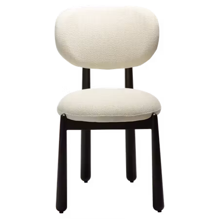 WOKE stol – Simply beige bouclétyg, svarta ben | DAN-FORM