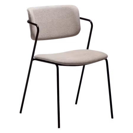 ZED stol – Cashmere bouclétyg, svarta ben | DAN-FORM