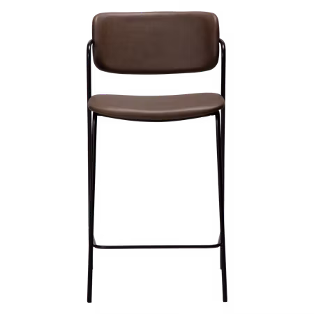 ZED barstol för köksbänk (sitthöjd: 67 cm) – Major brun konstläder, svarta ben | DAN-FORM