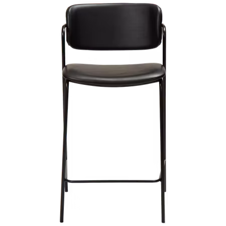 ZED barstol för köksbänk (sitthöjd: 67 cm) – Vintage svart konstläder, svarta ben | DAN-FORM