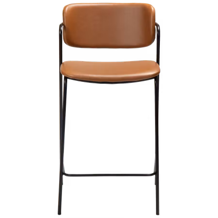 ZED barstol för köksbänk (sitthöjd: 67 cm) – Vintage ljusbrun konstläder, svarta ben | DAN-FORM