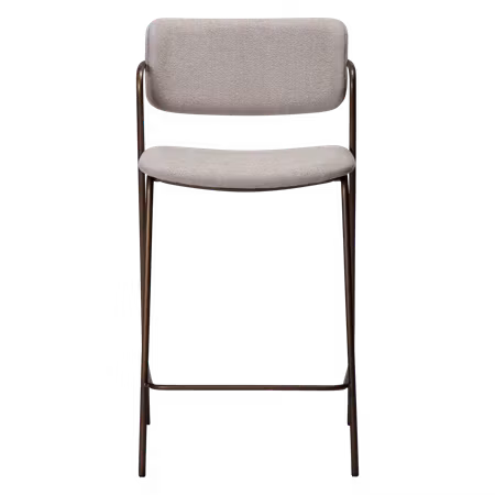 ZED barstol för köksbänk (sitthöjd: 67 cm) – Cashmere bouclétyg, antik mässing ben | DAN-FORM
