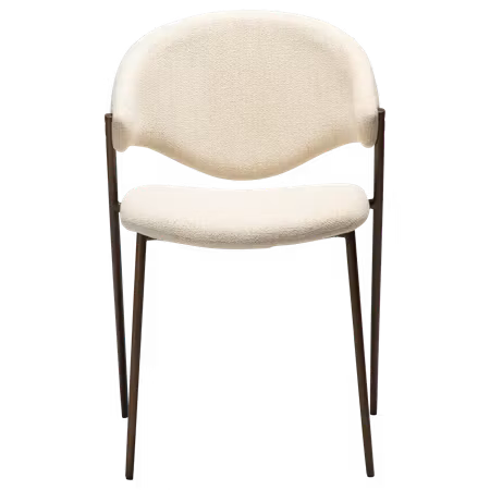 ZONE stol – Simply beige bouclétyg, antik mässing ben | DAN-FORM
