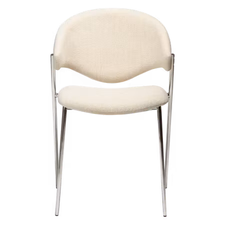 ZONE stol – Simply beige bouclétyg, krom ben | DAN-FORM