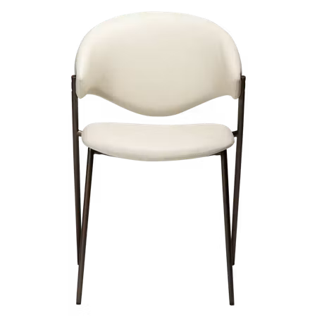 ZONE stol – Frosted almond konstläder, antik mässing ben | DAN-FORM
