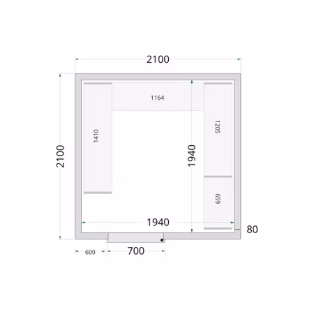 Kylrumspaneler 80 mm CR 210x210x220 | TEFCOLD