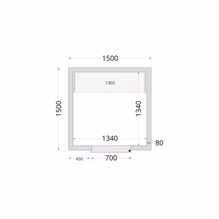 Kylrumspaneler 80 mm CR 150x150x220 | TEFCOLD