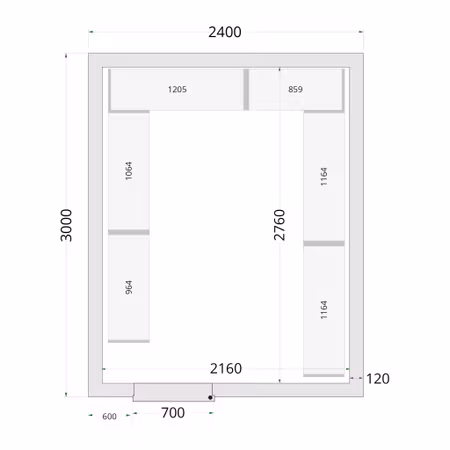 Kylrumspaneler 80 mm CR 120x150x220 | TEFCOLD