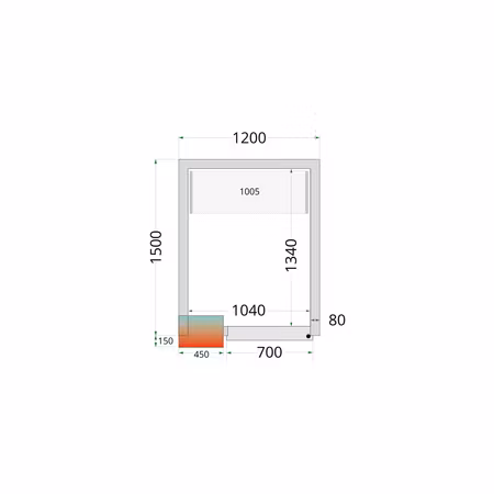 Kylrumspaneler 80 mm CR 120x150x212 NF | TEFCOLD