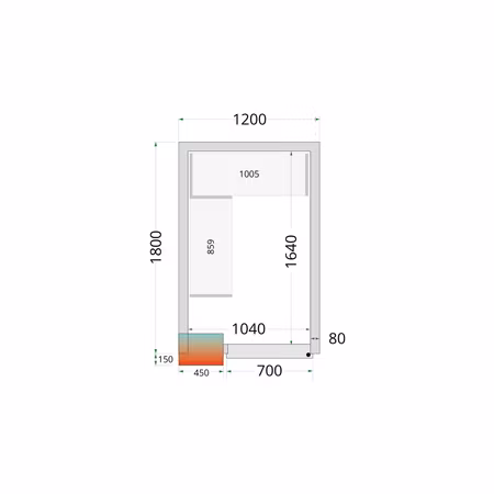 Kylrumspaneler 80 mm CR 120x180x212 NF | TEFCOLD