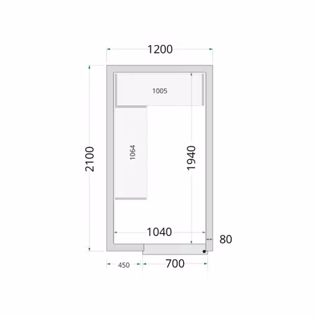 Kylrumspaneler 80 mm CR 120x210x220 | TEFCOLD