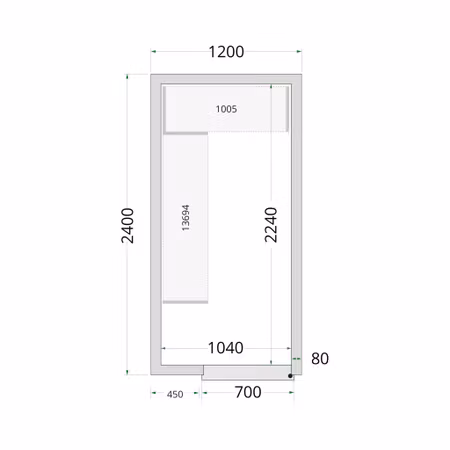 Kylrumspaneler 80 mm CR 120x240x220 | TEFCOLD