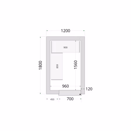 Kylrumspaneler 80 mm CR 150x240x220 | TEFCOLD