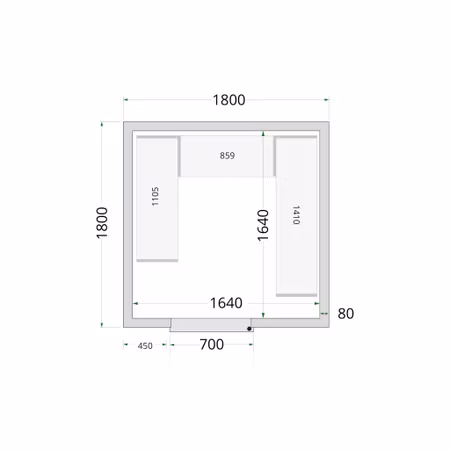 Kylrumspaneler 80 mm CR 180x180x220 | TEFCOLD