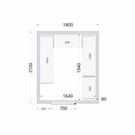 Kylrumspaneler 80 mm CR 180x210x220 | TEFCOLD