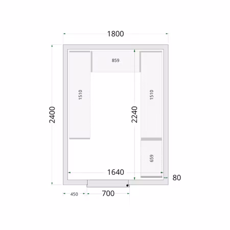 Kylrumspaneler 80 mm CR 180x240x220 | TEFCOLD