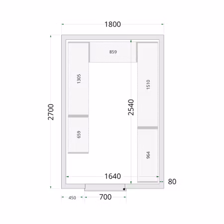 Kylrumspaneler 80 mm CR 180x270x220 | TEFCOLD