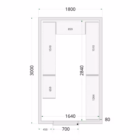 Kylrumspaneler 80 mm CR 180x300x220 | TEFCOLD