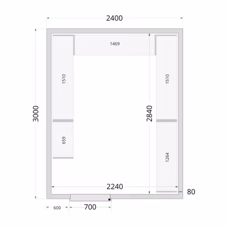 Kylrumspaneler 80 mm CR 240x300x220 | TEFCOLD