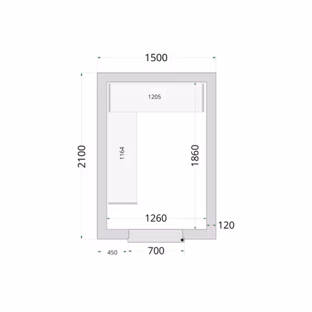 Kylrumspaneler 120 mm CR 150x210x220 | TEFCOLD