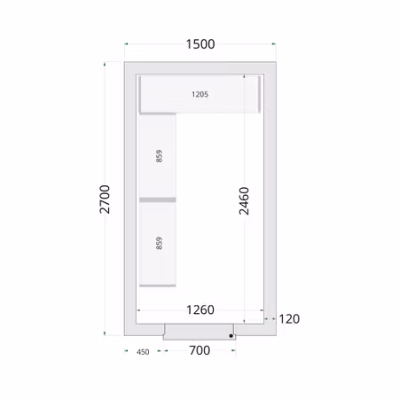 Kylrumspaneler 120 mm CR 150x270x220 | TEFCOLD