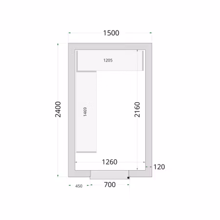 Kylrumspaneler 120 mm CR 150x240x220 | TEFCOLD