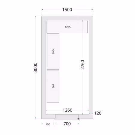 Kylrumspaneler 120 mm CR 150x300x220 | TEFCOLD