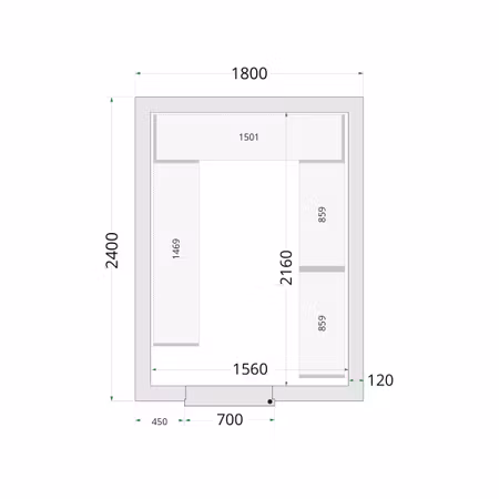 Kylrumspaneler 120 mm CR 180x240x220 | TEFCOLD