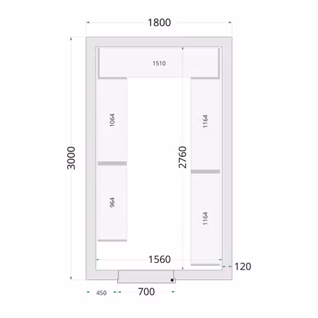 Kylrumspaneler 120 mm CR 180x300x220 | TEFCOLD