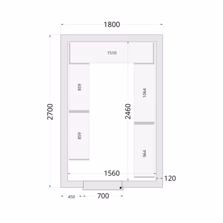 Kylrumspaneler 120 mm CR 180x270x220 | TEFCOLD