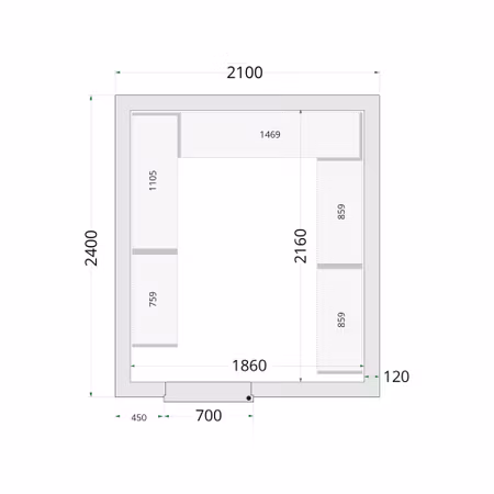 Kylrumspaneler 120 mm CR 210x240x220 | TEFCOLD