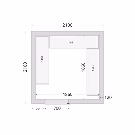 Kylrumspaneler 120 mm CR 210x210x220 | TEFCOLD