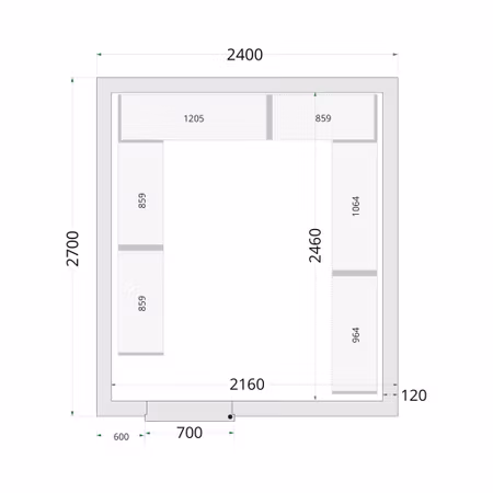 Kylrumspaneler 120 mm CR 240x270x220 | TEFCOLD