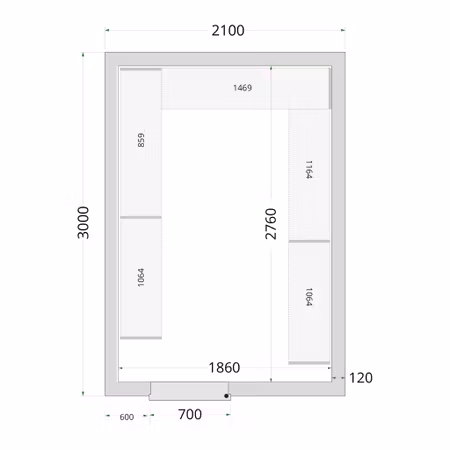 Kylrumspaneler 120 mm CR 210x300x220 | TEFCOLD