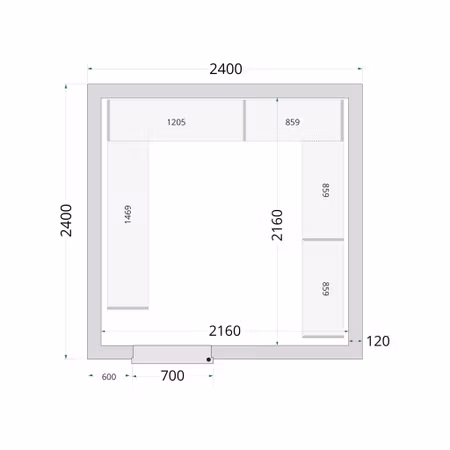 Kylrumspaneler 120 mm CR 240x240x220 | TEFCOLD