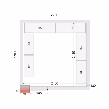 Kylrumspaneler 120 mm CR 270x270x220 | TEFCOLD