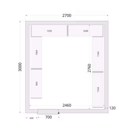 Kylrumspaneler 120 mm CR 270x300x220 | TEFCOLD