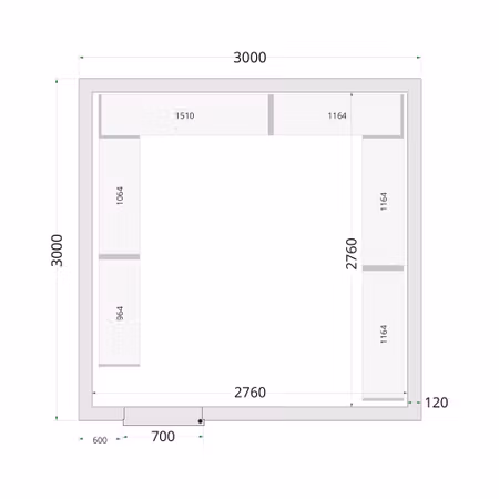 Kylrumspaneler 120 mm CR 300x300x220 | TEFCOLD