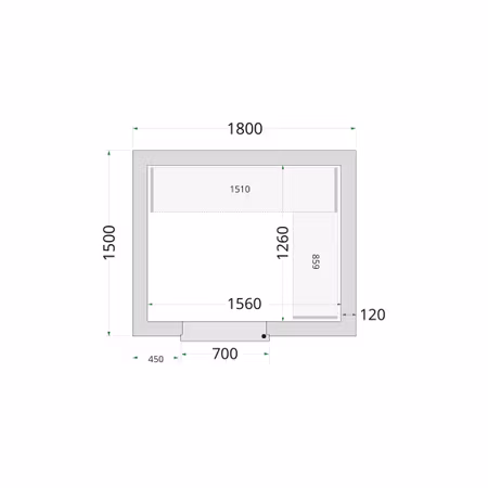 Kylrumspaneler 120 mm CR 180x150x220 | TEFCOLD