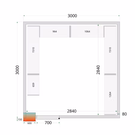 Hyllsystem till kyl-/frysrum CRPF3030 | TEFCOLD