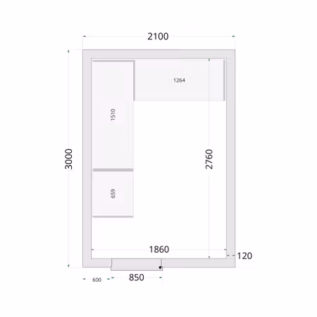 Kylrumspaneler 120 mm CR 210x300x220 WD | TEFCOLD