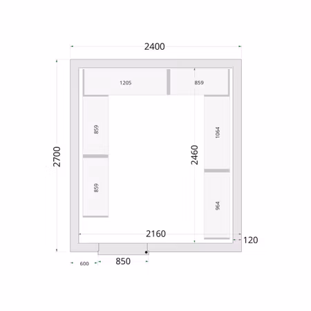 Kylrumspaneler 120 mm CR 240x270x220 WD | TEFCOLD