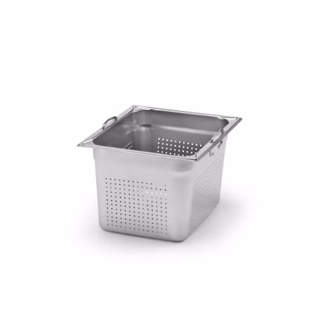 Kantin med handtag GN 1/2-200, perforerad, rostfritt stål