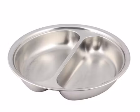Runt rostfritt stål fat 39cm delad.