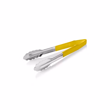 Salladstång rostfritt stål Gul plast handtag, 23 cm