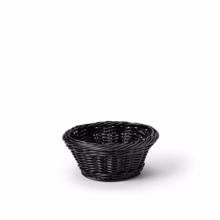 Brödkorg Svart PP plast, Rund, D18,5cm, H7,5cm