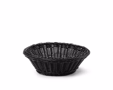 Brödkorg Svart PP plast rund D25, H8cm