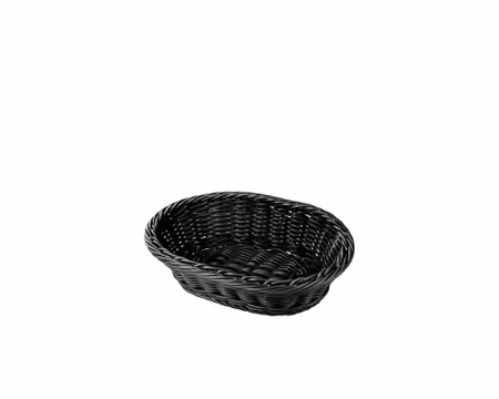 Brödkorg Svart PP Plast Oval 29,5x21,5xH7cm