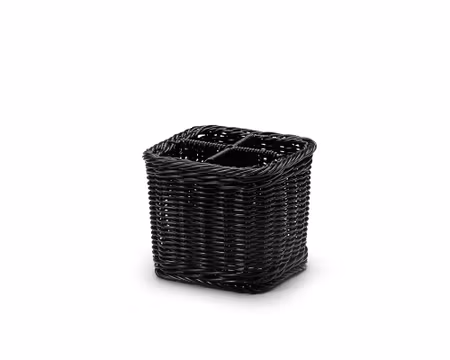 Bestickkorg 4-fack svart 16x16xH14cm